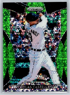 Nicholas Castellanos 2019 Panini Prizm Lime Green Donut Circles /199 #93 Tigers - Image 1 of 2