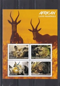 Ghana mnh sheetlet african land animals, fox ,caracal 2016 - Picture 1 of 1
