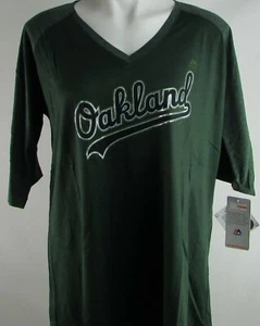 Oakland Athletics MLB Majestic Big & Tall Women's 1/2 Sleeve - Picture 1 of 5