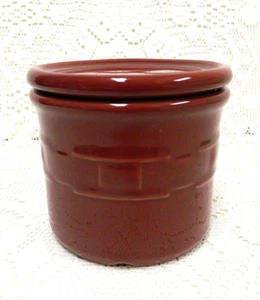 LONGABERGER POTTERY Woven PAPRIKA Salt Candle Holder 1 Pt CROCK w/ LID Coaster  - Picture 1 of 13