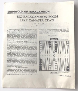 Sheinwold on Backgammon - Rules for 12 Varieties - 1980 - FAST SHIPPING - Picture 1 of 1