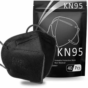 50/100 Pcs Black KN95 Protective 5 Layer Face Mask BFE 95% Disposable Respirator - Picture 1 of 6