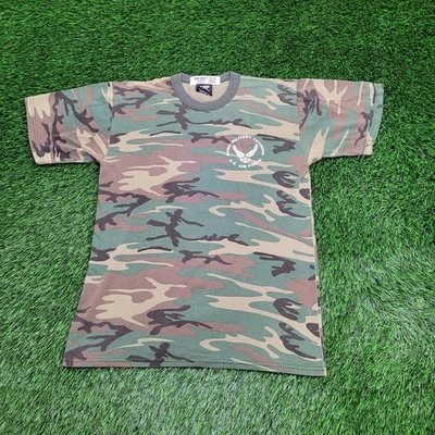 Camisa camuflada vintage Força Aérea dos EUA média 19x26 Rotcho 321st-TRS - Imagem 1 de 4