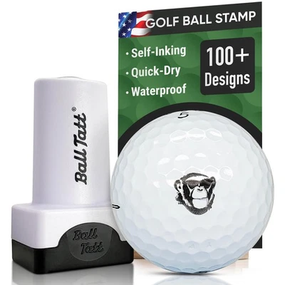 Ball Tatt - Chimpanzee Golf Ball Stamp Marker Quick-Dry Stamper Self-Inking