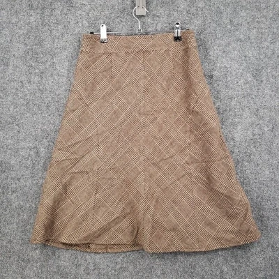Talbots Skirt Women 4P Petite Brown Midi A Line Wool Blend Zip Back Lined Preppy - Image 1 of 4