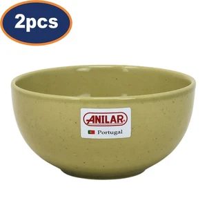 Salad Bowl 15.5cm Green Ceramic Stoneware Pasta Food Serving Dish Dinnerware 2Pc - Picture 1 of 6