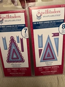 2- Spellbinders verschachtelte Wimpel Metall Stanzformen Formbarkeit dünne Sets - Bild 1 von 6