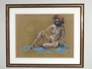 Cydney Grossman Signed Nude Female Figure Study Pastel Drawing on Paper – Framed - Picture 1 of 6
