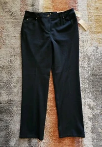 Pantaloni donna PECK & PECK weekend neri pantaloni nuovi con etichetta taglia 14R/32" cuciture interne - Foto 1 di 8
