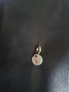 Authentic Two-tone Key to Happiness Double Dangle Charm - Picture 1 of 6
