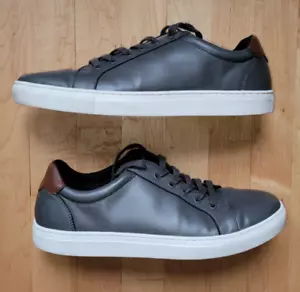 Banana Republic Herren Größe 9M Grau Leder Turnschuhe Leger Schnürschuhe - Bild 1 von 13