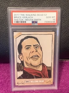 2017 AMC THE WALKING DEAD SEASON 7 NEGAN SMITH ARTIST SKETCH SP# 1/1 PSA 10 GEM - Picture 1 of 5