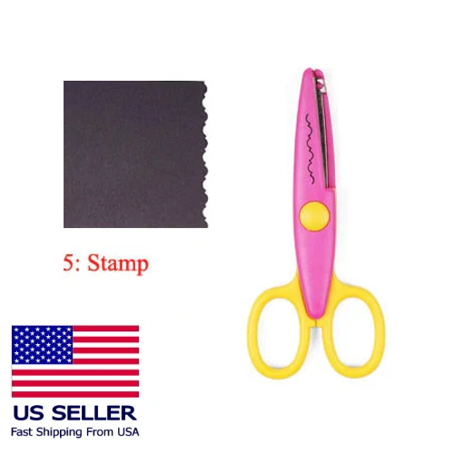 Tesoura de arte corte papel escritório escola carimbo de arte onda babado borda design artesanato - Imagem 1 de 1