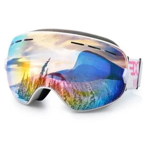 Snowboard Ski Goggles Men Women Youth, Anti Fog OTG Winter Snow Goggles Pink - Picture 1 of 7