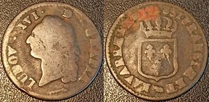 Louis XVI - sol de Béarn 1783 Pau !  RARE ! L4L.556 - Imagen 1 de 1