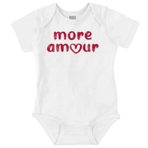 Cute Valentine's Day More Amour Love Heart Newborn Baby Boy Girl Infant Romper - Picture 1 of 7