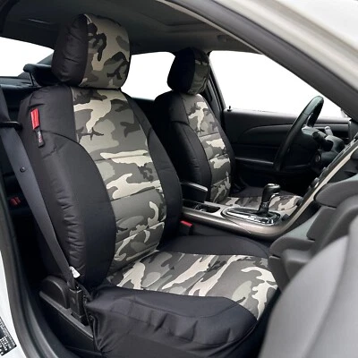 Fundas de asiento de auto tácticas gris algodón camuflaje y lona para Ford Ka Foto 1 de 4