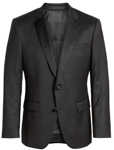 Boss Hugo Boss Mens Halven/Gentry Slim Fit Wool Tuxedo Jacket 44 Short Black - Picture 1 of 6