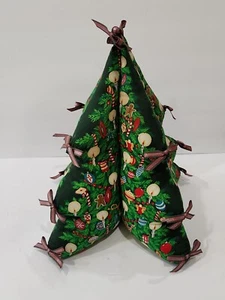 Vintage 70s Stuffed Christmas Tree Holiday Tabletop Decor Cotton Fabric 14” - Picture 1 of 4