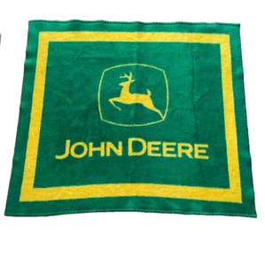 John Deere Fleece Throw Biederlack Blanket USA 53.5” X 47” Big Deer Logo - Picture 1 of 10