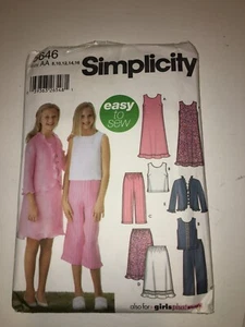 CHILDS TEEN UNCUT SIMPLICITY 5646 SEWING Pattern DRESS JACKET SKIRT SIZE 8-16 - Picture 1 of 3