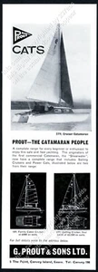 Catamarán Prout 1963 Power Cat barco foto anuncio impreso vintage - Imagen 1 de 7