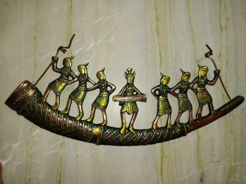 Bastar Art Ladies Tribal Women Village Girls Brass Tribe Wall Hanging Decor RD44 Cover