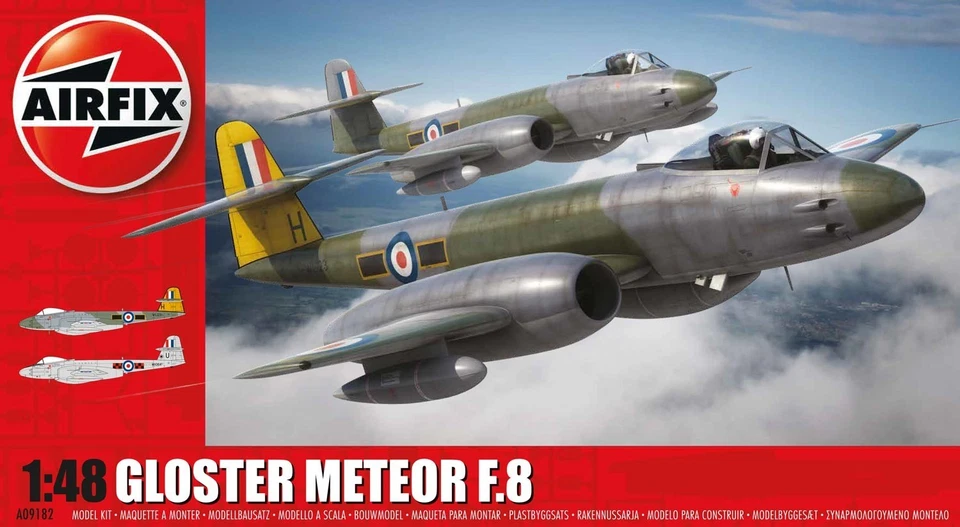 AIRFIX KIT 1:48 AEREO GLOSTER METEOR F.8 LENGTH 28,7 CM  ART 09182 SERIE 9 - Immagine 1 di 1