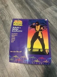 Vintage Pumkin Time Adult Ninja Halloween Costume - Picture 1 of 9