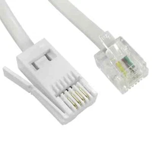 Modem Kabel Leitung 3m RJ11 auf BT FAX Telefon Stecker Buchse 4 Pin gerade DSL - Bild 1 von 1