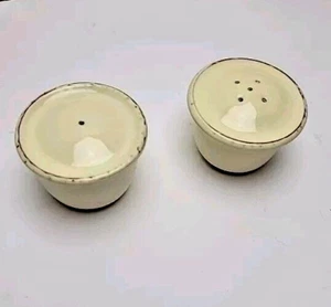 Vietri Italy CREMA Salt & Pepper Stoneware Pottery Set: Mint - Picture 1 of 7
