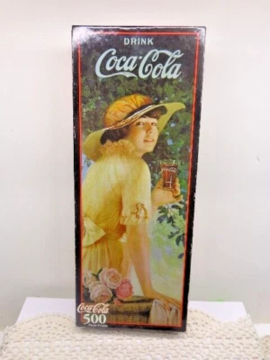 1999 Coca-Cola 500 Piece Puzzle Wholesome Refreshment Girl in Garden - sealed - Image 1 of 4