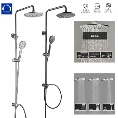CECIPA Duschsystem Regendusche mit Handbrause Duscharmatur Duschset Kopf Chrom - Bild 1 von 4