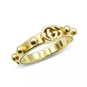 18ct Gold Ring Gucci GG Running Authentic Designer Size L 52 - Picture 1 of 6