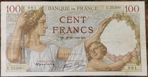 Billet 100 francs SULLY  30 = 10 = 1941  FRANCE U.25300 - Picture 1 of 2