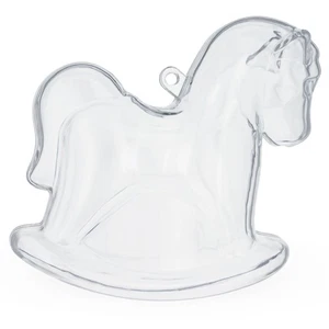 Clear Plastic Rocking Horse Ornaments 3.4 Inches (86 mm) - Picture 1 of 4