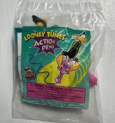 Pluma de acción vintage Wendys Kids Meal 2000 Looney Tunes Pato Lucas Pogo Stick NUEVO Foto 1 de 2