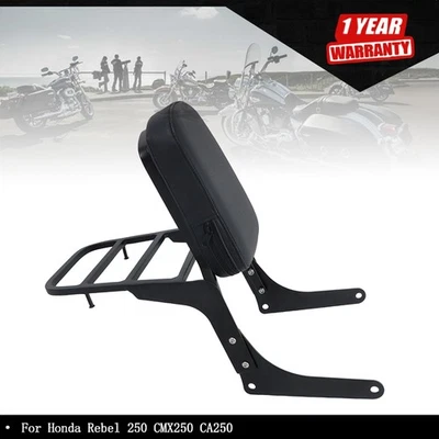 Passenger Backrest Sissy Bar With Luggage Rack For Honda Rebel 250 CMX250 CA250 - Image 1 of 4
