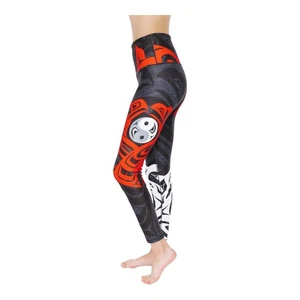 NoMiNoU Eagle & Raven Yin Yang Womens Legging Size XL Retail $120 Made in Canada - Bild 1 von 10