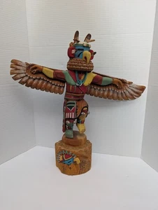 1993 Leroy Valentine handgeschnitzte Hopi Kachina "Adler" Holzskulptur signiert - Bild 1 von 19