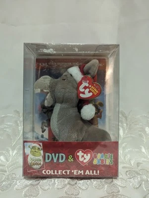 Ty Beanie Baby Donkey + Shrek The Halls DVD Set - BNIB *Very Rare* Foto 1 de 4