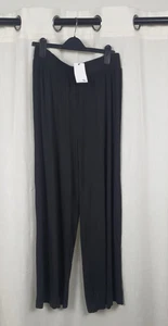 Label Be Black Wide Leg Soft Pull On Trousers Size 14 Uk CR057 HH 20 - Picture 1 of 6