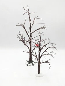 Vintage Dept 56 Christmas Frosted Bare Branch Trees Cardinal x 2 - Picture 1 of 12