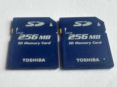 Lot of 2 Toshiba 256MB SD Memory Cards - Tested - Tracked Postage - Image 1 of 2