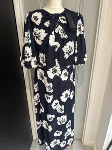 Mint Velvet Blue Floral Print Midi Dress UK 16 Nwts  - Picture 1 of 11