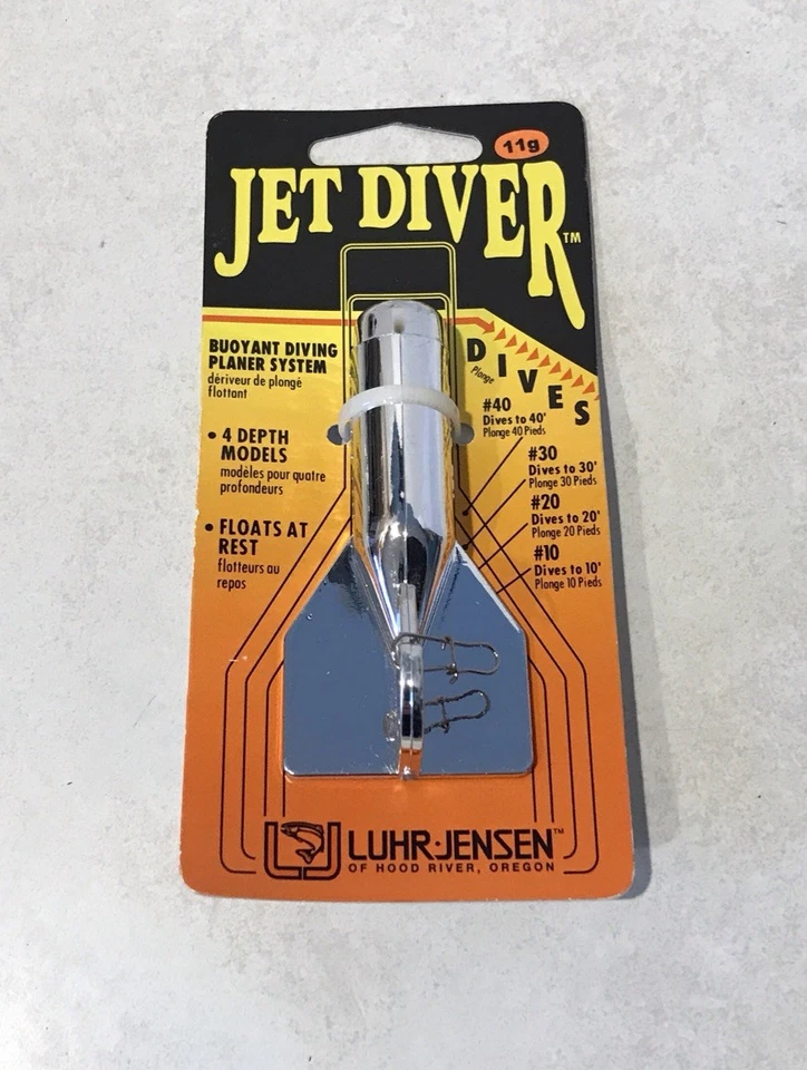 Luhr-Jensen Jet Diver Trolling Diver Size #10 Silver 5540-010-0920