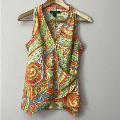 Camiseta sin mangas Lauren Ralph Lauren para mujer sin mangas de cachemira envolvente sintética talla 4 verano Foto 1 de 4