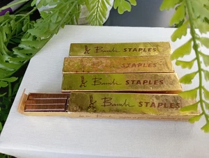 Four Boxes Vintage Mini Staples Rexel Bambi Copper 4000 Retro Stationary - Picture 1 of 4