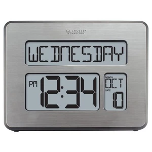 Atomic Wall/Table Clock, Metal, 7.5-inch H x 9.75-inch W x 1-inch D (C86279) - Picture 1 of 5