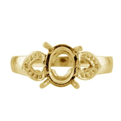 Semi Mount Causal Ring 7X9MM Oval Shape Cabusion Cut Sterling Silver - Image 1 of 4